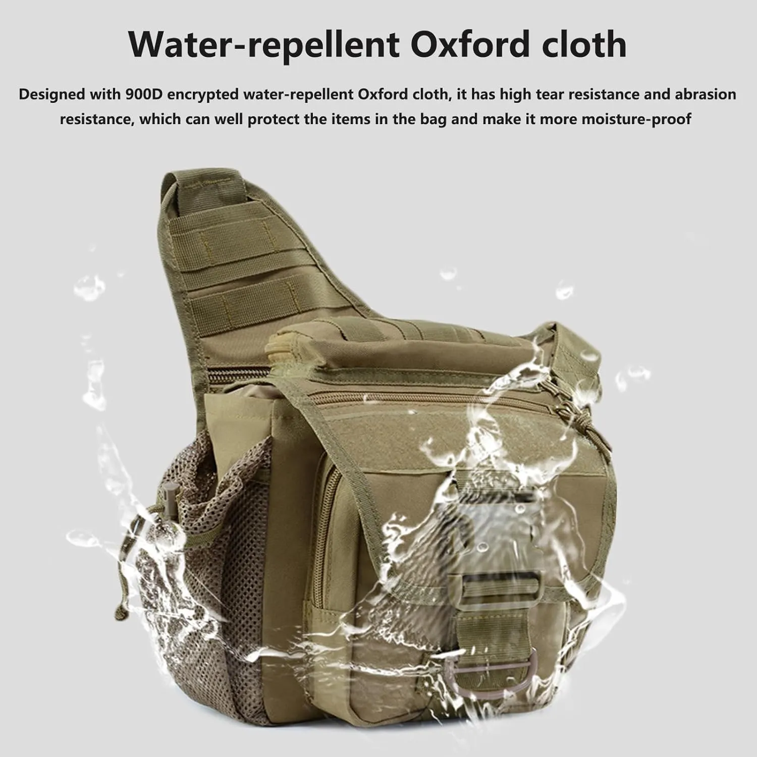 Multi-functional Outdoor Hiking Pack Tactical Messenger Range Bag,Hunting Backpack Tactical Military Bags Waterproof Daypack for 9.6L Capacity with Water Bottle Holder F