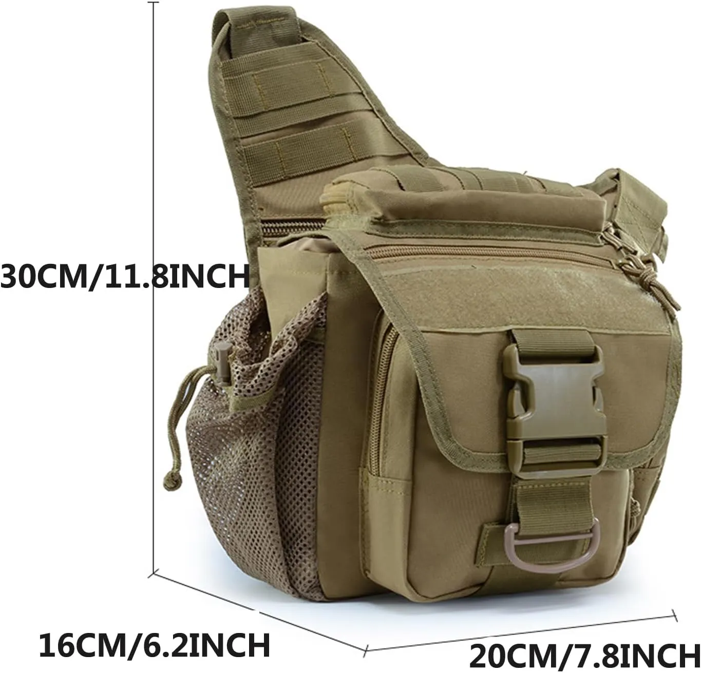 Multi-functional Outdoor Hiking Pack Tactical Messenger Range Bag,Hunting Backpack Tactical Military Bags Waterproof Daypack for 9.6L Capacity with Water Bottle Holder F