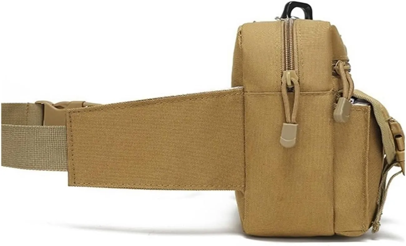 Multifunctional Water jug Waist Bag, Nylon Cloth Waterproof, Retractable Water jug Bag, Suitable for Outdoor Training and Cycling(Jungle Camouflage)