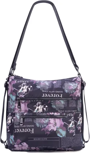 Multiple Compartments Satchel Handbags Waterproof Nylon Crossbody Bags for Women Adjustable Strap Tote for Ladies