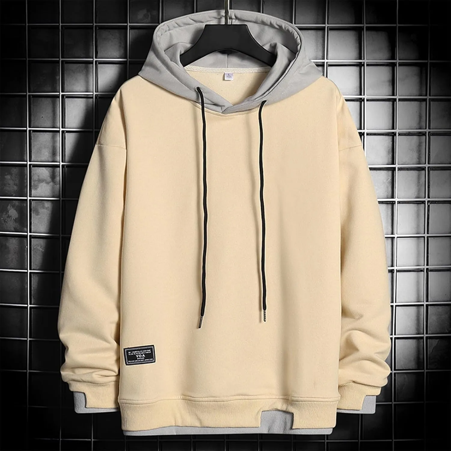 Muscularfit Men's Fashion Hoodies & Sweatshirts Casual Long Sleeve Knit Cotton Hooded Shirts Drawstring Gym Athletic Pullover