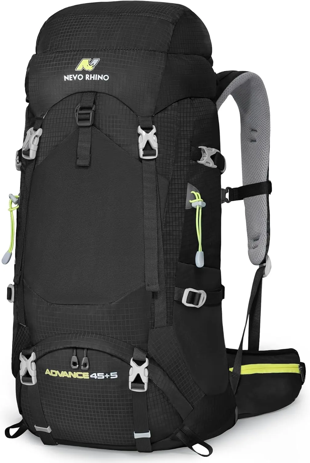 N NEVO RHINO Internal Frame Hiking Backpack 50/60/65/70/80L, Mountain Climbing Camping Backpack Daypack Waterproof Rain Cover