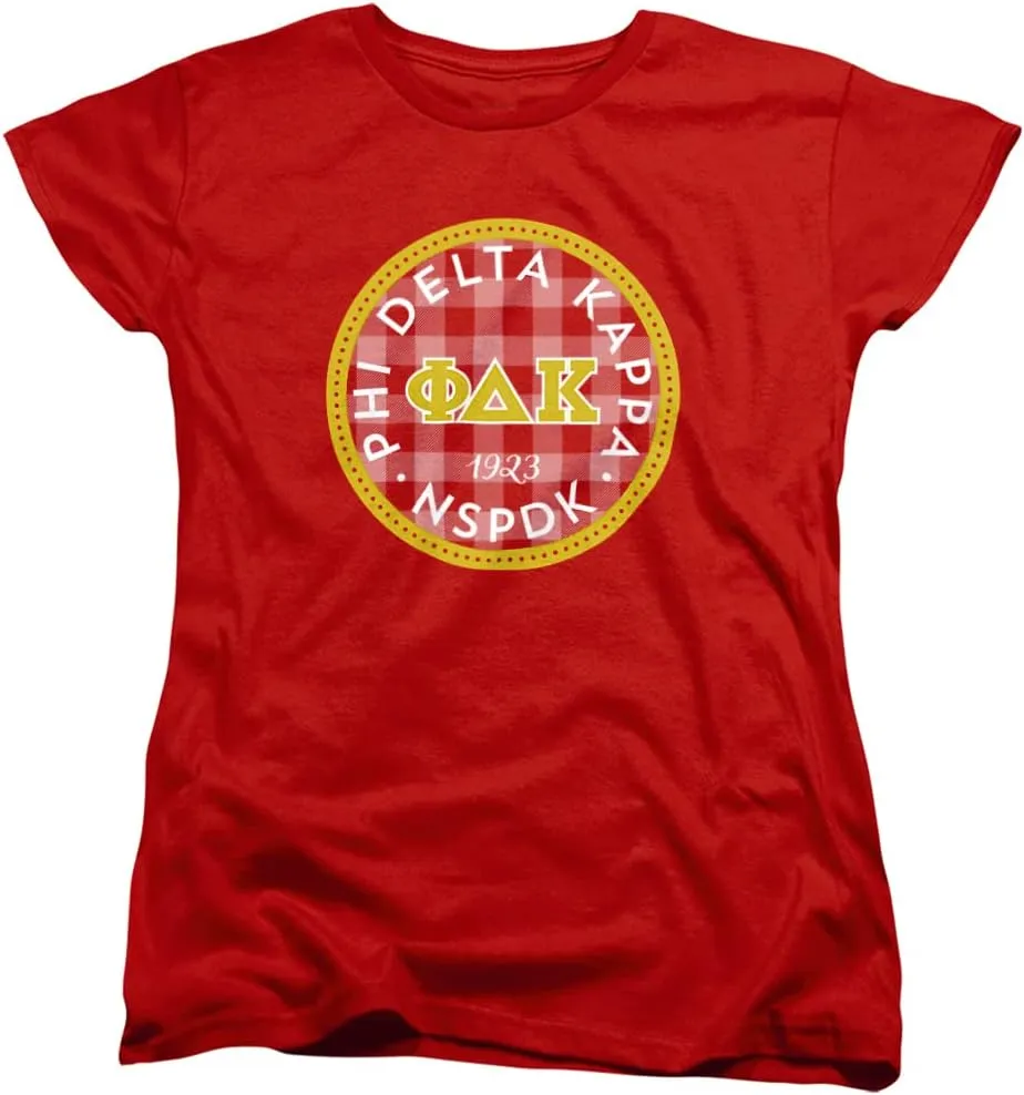 National Sorority of Phi Delta Kappa Official Plaid Badge Women's T Shirt