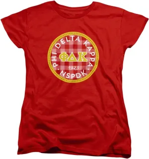 National Sorority of Phi Delta Kappa Official Plaid Badge Women's T Shirt