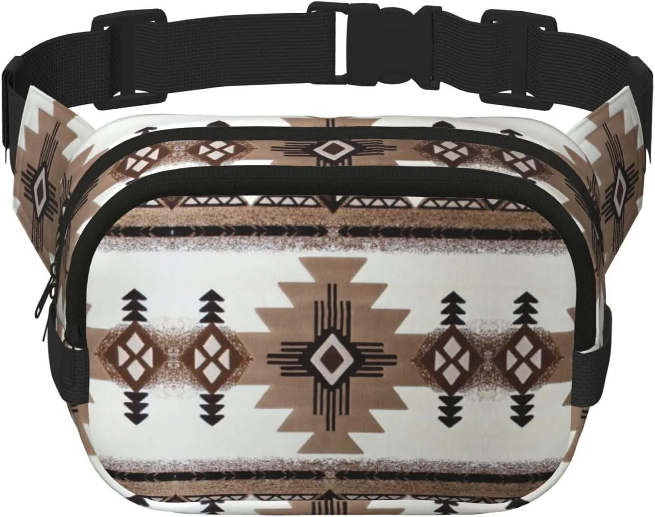Native American Print Unisex Square Double Layer Waist Bag Crossbody Fanny Pack Travel Workout Accessory