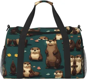 Naughty Beaver print Weekender Overnight Carry On Bag Gym Luggage Bag Duffel Bag for Travel Women
