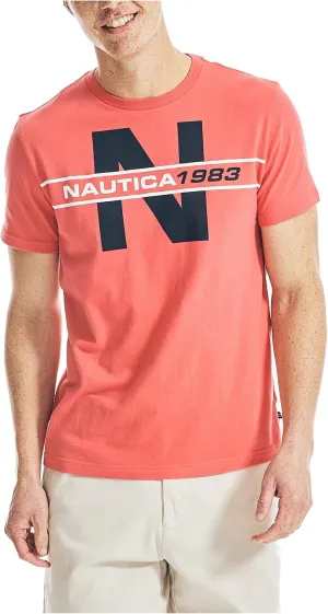 Nautica Men's Short Sleeve 100% Cotton Nautical Series Graphic Tee