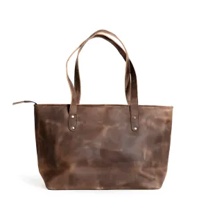 Nera Vintage Tote Bag-Brown