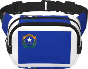 Nevada State Flag print Cute Large Black Fanny Packs for Women Cross Body Waist Bag Nylon Fashionable Fanny Pack