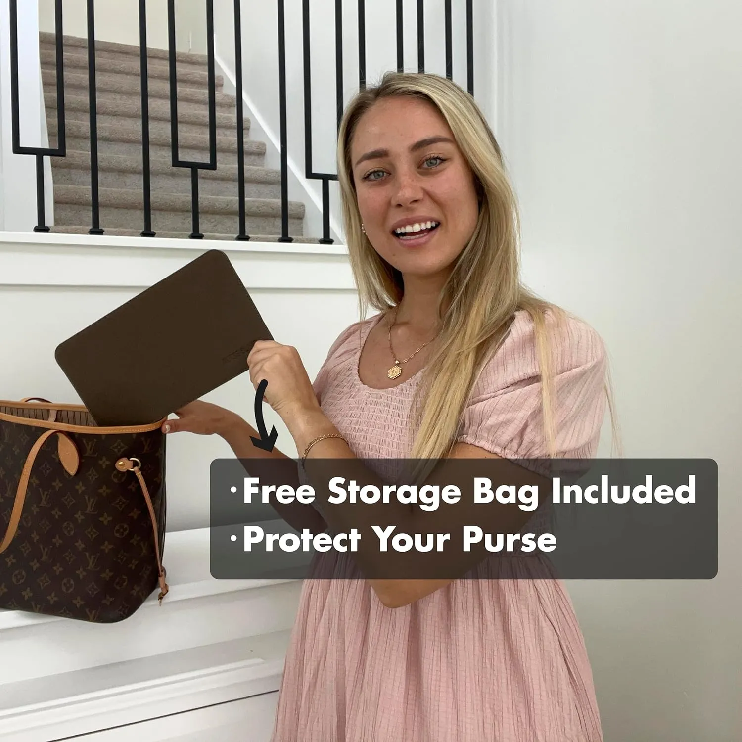 Neverfull GM Base Shaper, Bag Shaper for LV Never full Bags and other LV Totes, Vegan Leather (Beige, GM)