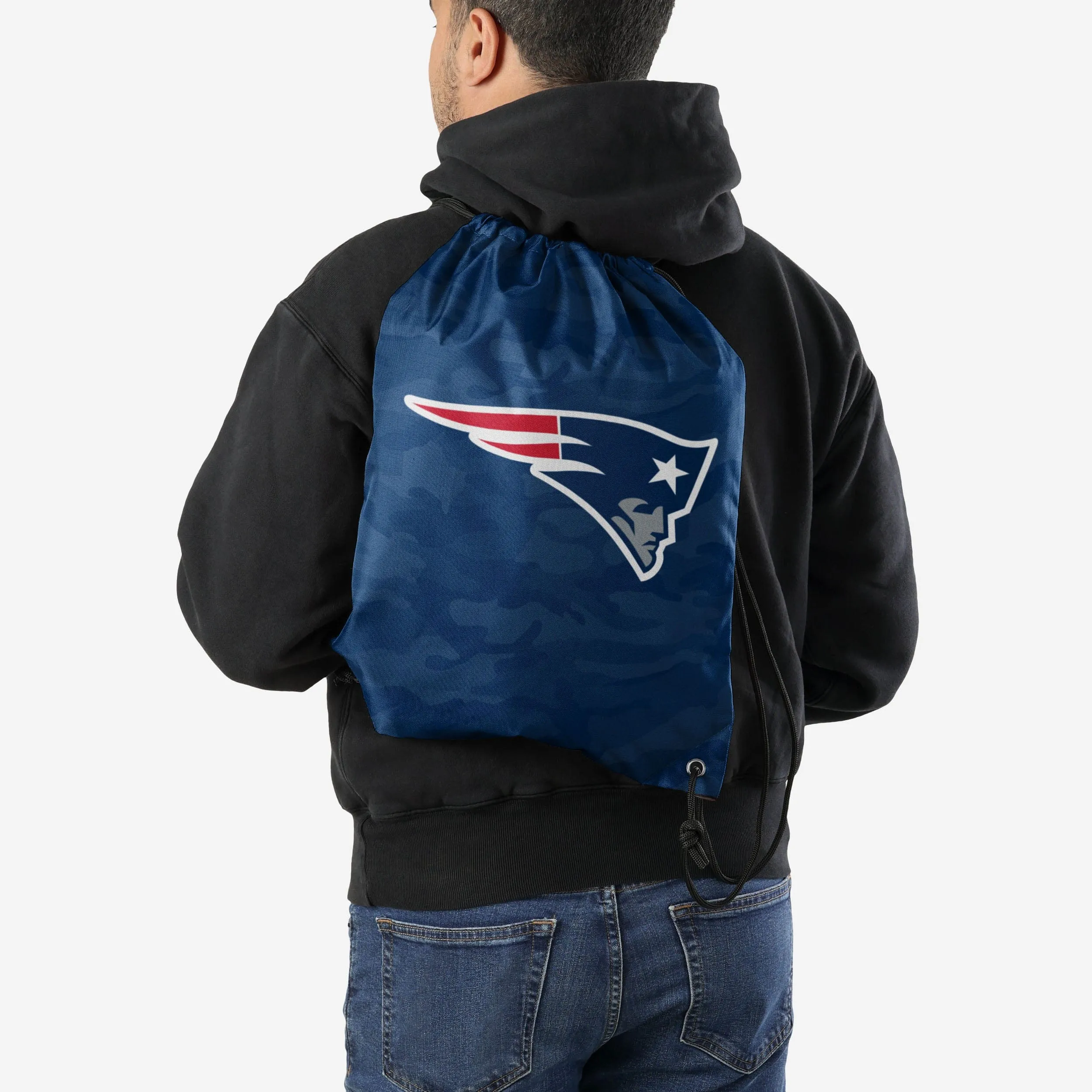 New England Patriots Big Logo Camo Drawstring Backpack