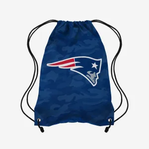 New England Patriots Big Logo Camo Drawstring Backpack