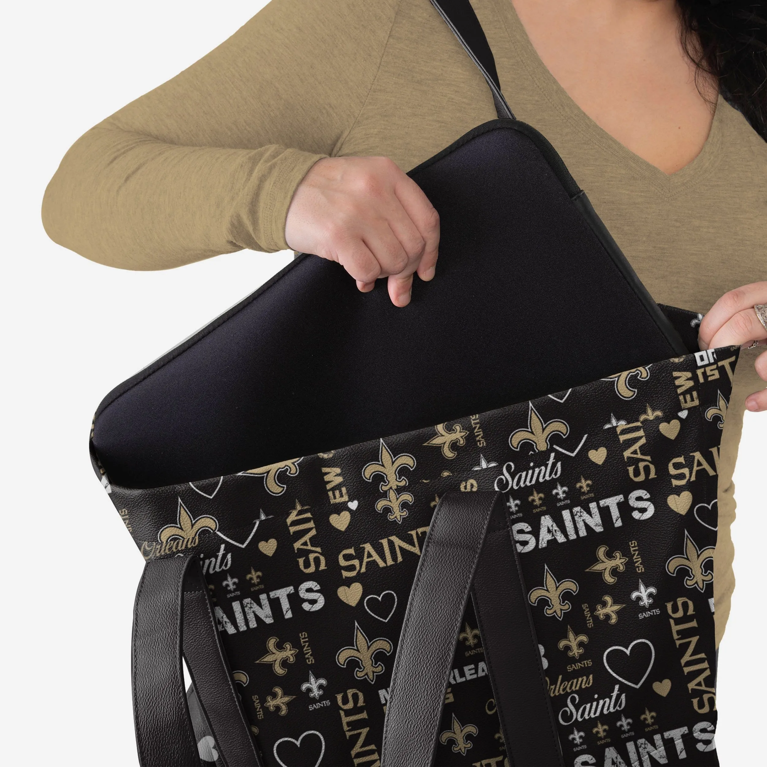 New Orleans Saints Logo Love Tote Bag