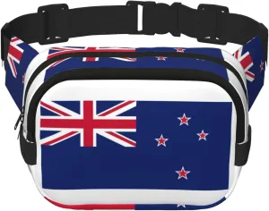 New Zealand Flag print Everywhere Fanny Pack Purse with Adjustable Straps for Casual Travel Hiking Outdoor Sports