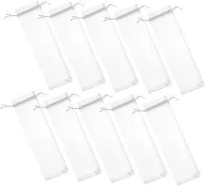 NOLITOY Lightweight Mesh Organza Bags 100pcs Drawstring Storage Pouches for Fans Wedding Jewelry Bracelets Necklaces Portable