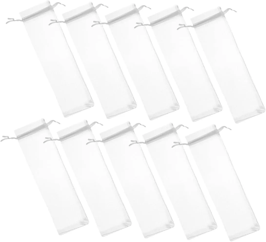 NOLITOY Lightweight Mesh Organza Bags 100pcs Drawstring Storage Pouches for Fans Wedding Jewelry Bracelets Necklaces Portable