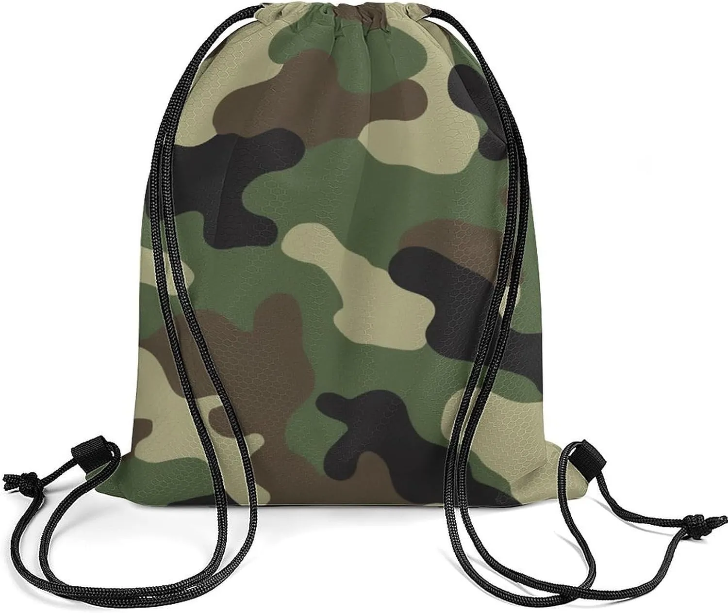 Novelty Handbag Shoulder Bag, Large Capacity Cool Camo Military Camouflage Lightweight Portable Backpack for Travel, Waterproof Sack Bags Drawstring Bags