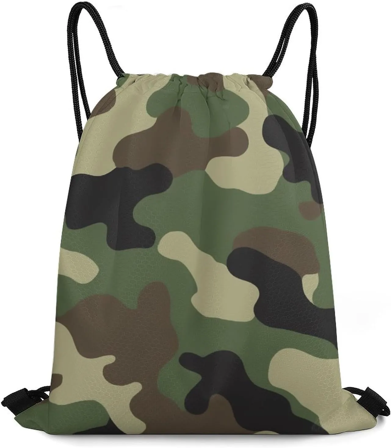 Novelty Handbag Shoulder Bag, Large Capacity Cool Camo Military Camouflage Lightweight Portable Backpack for Travel, Waterproof Sack Bags Drawstring Bags