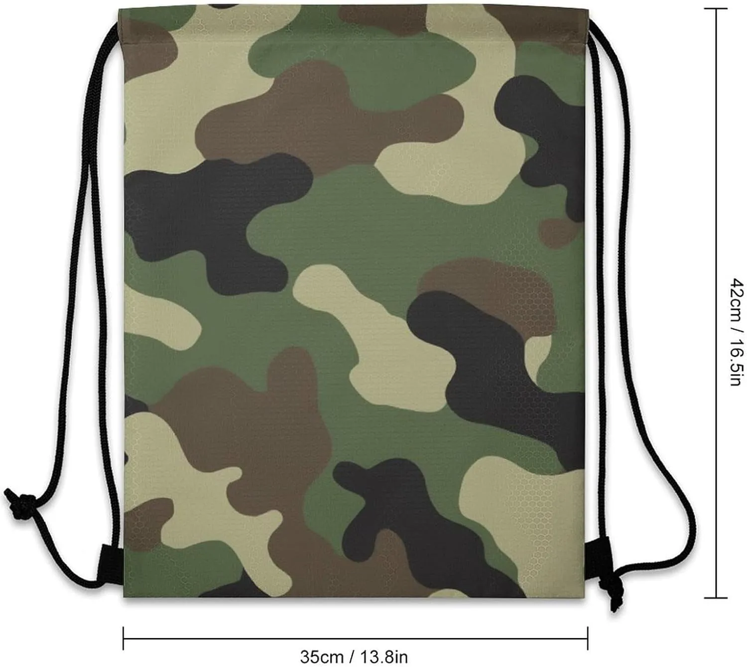 Novelty Handbag Shoulder Bag, Large Capacity Cool Camo Military Camouflage Lightweight Portable Backpack for Travel, Waterproof Sack Bags Drawstring Bags