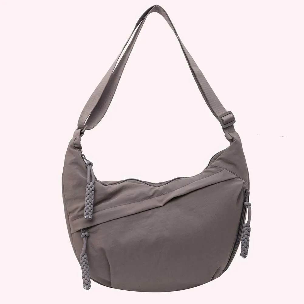 Nylon Crossbody Bags for Women Men, Multi-Pockets Crescent Crossbody Bag Dumpling Lightweight Travel Sling Bag