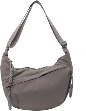 Nylon Crossbody Bags for Women Men, Multi-Pockets Crescent Crossbody Bag Dumpling Lightweight Travel Sling Bag