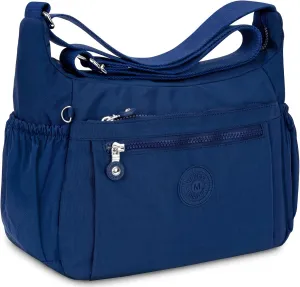 Nylon Crossbody Bags for Women Waterproof Lightweight Large Travel Purses Multi-Pocket Pocketbooks Shoulder Bag