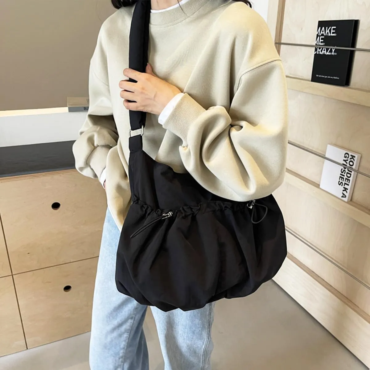 Nylon Crossbody Bags for Women,Hobo Bags for Women,Tote Purse Handbags Shoulder Bag Travel Messenger Bag