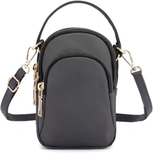 Nylon Plaid Multi-Pockets Small Crossbody Bags Cell Phone Purse Smartphone Wallet for Women with Handy Carry