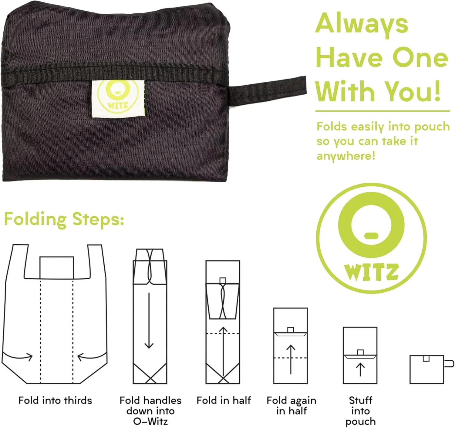 O-WITZ Reusable Grocery Bags | Vibrant Tote Bag For Groceries, Gym, Beach Gear, Toys & More | Washable Design With Large Handles For Maximum Convenience | Folds Into A Small Pouch, Sloth Yoga