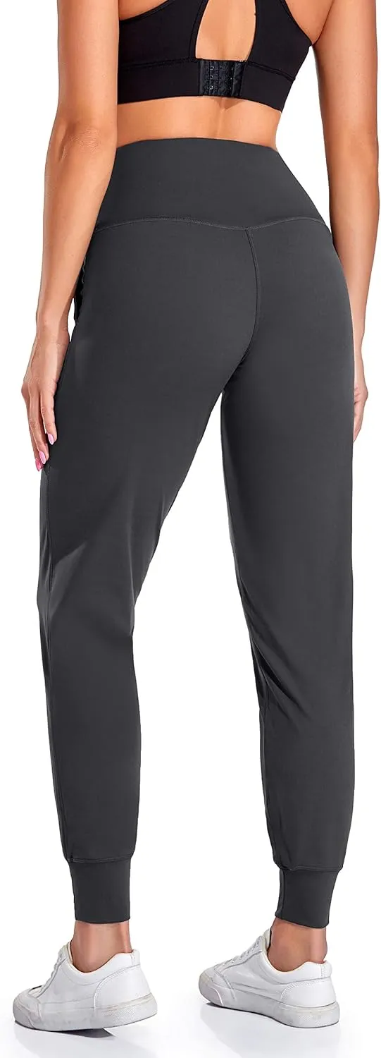 Oalka Women's Joggers High Waist Yoga Pockets Sweatpants Sport Workout Pants