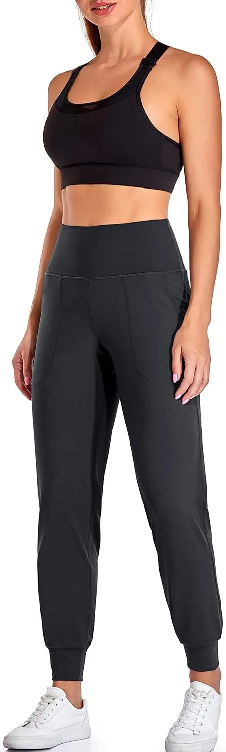 Oalka Women's Joggers High Waist Yoga Pockets Sweatpants Sport Workout Pants