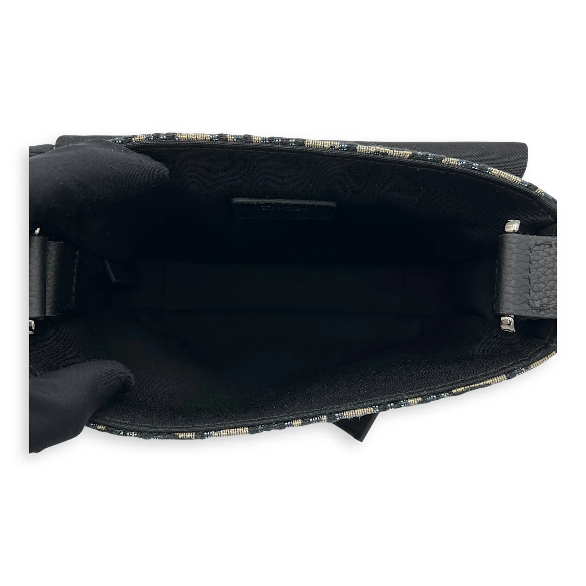 Oblique Blue Crossbody Bag in Jacquard, Silver hardware
