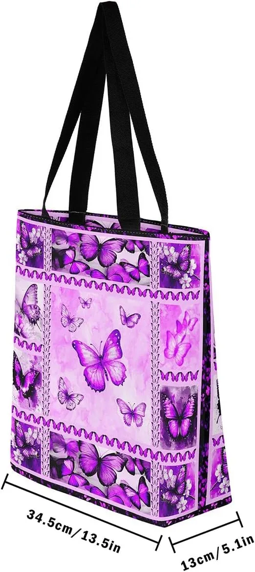 Ocean Starfish Canvas Tote Bag for Women,Nautical Sea Animal Large Shoulder Bag,Coastal Cotton Bags