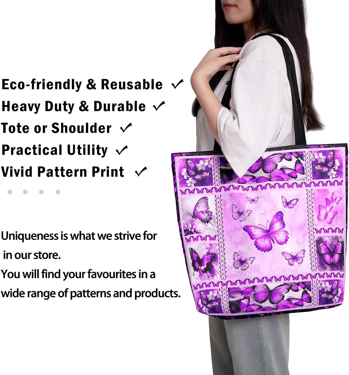 Ocean Starfish Canvas Tote Bag for Women,Nautical Sea Animal Large Shoulder Bag,Coastal Cotton Bags