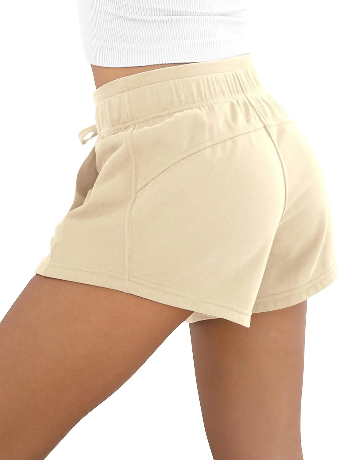 ODODOS Women's Sweat Shorts with Pockets Cotton French Terry Drawstring Summer Workout Casual Lounge Shorts