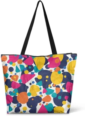 Oil Painting Border Collie Paper Tote Bag, Gothic Rose Butterfly Commute Bag, Ethnic Tribal Large Handbag for Women