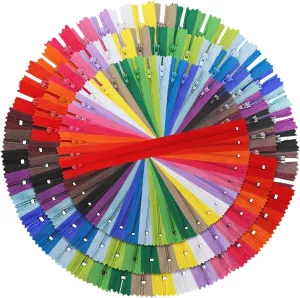 Outuxed Zippers - 120pcs Mixed Nylon Coil Zippers, 7.8", "12", "16 Inches, 20 Assorted Colors for Tailor Sewing Crafts