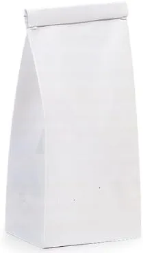 Pack of 100, Solid 1/2 Lb White Coffee Bags 3-3/8"X2-1/2"X 7-3/4" For Food Packaging