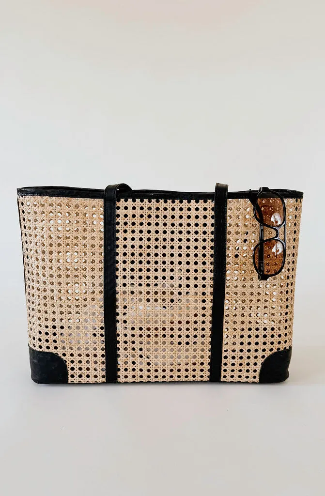 PACK YOUR BAGS RATTAN LARGE TOTE