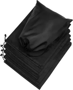 PALTERWEAR Drawstring Bag - Nylon Cinch and Ditty Stuff Pouch with Toggle (12 x 16-6 pack, Black)