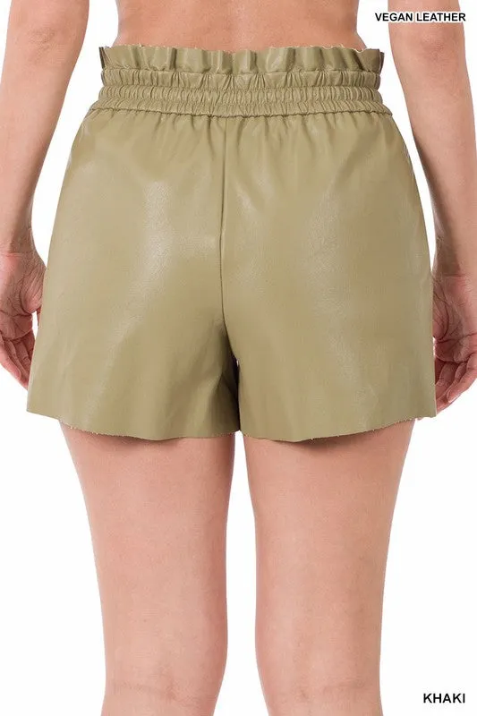 PaperBag Shorts Efecto Piel