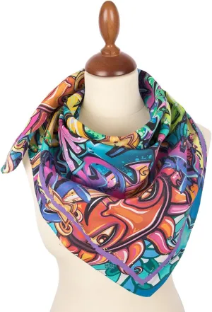 Pavlovo Posad 100% Cotton Evening Shawl and Wrap for Women Cotton Shawl 31х31-inch Scarf Tops Fashion Shawl for Women