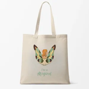 Peach Blossom Women's Cotton Printed Tote Bag With Zipper and Pouch