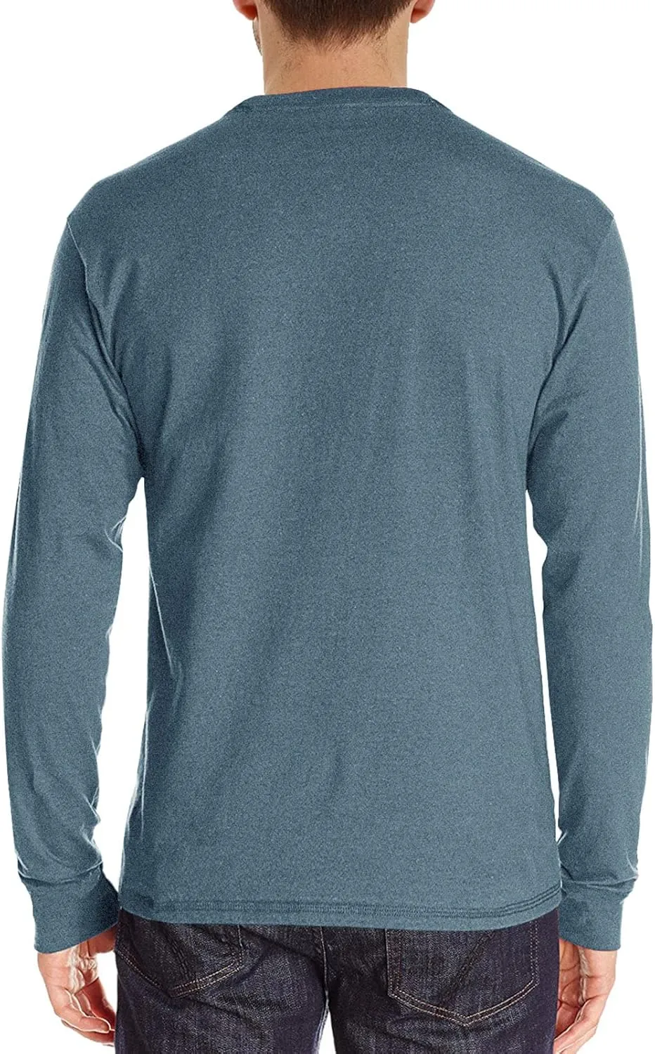 PEGENO Men's Fashion Casual Front Placket Long Sleeve Henley T-Shirts Cotton Shirts