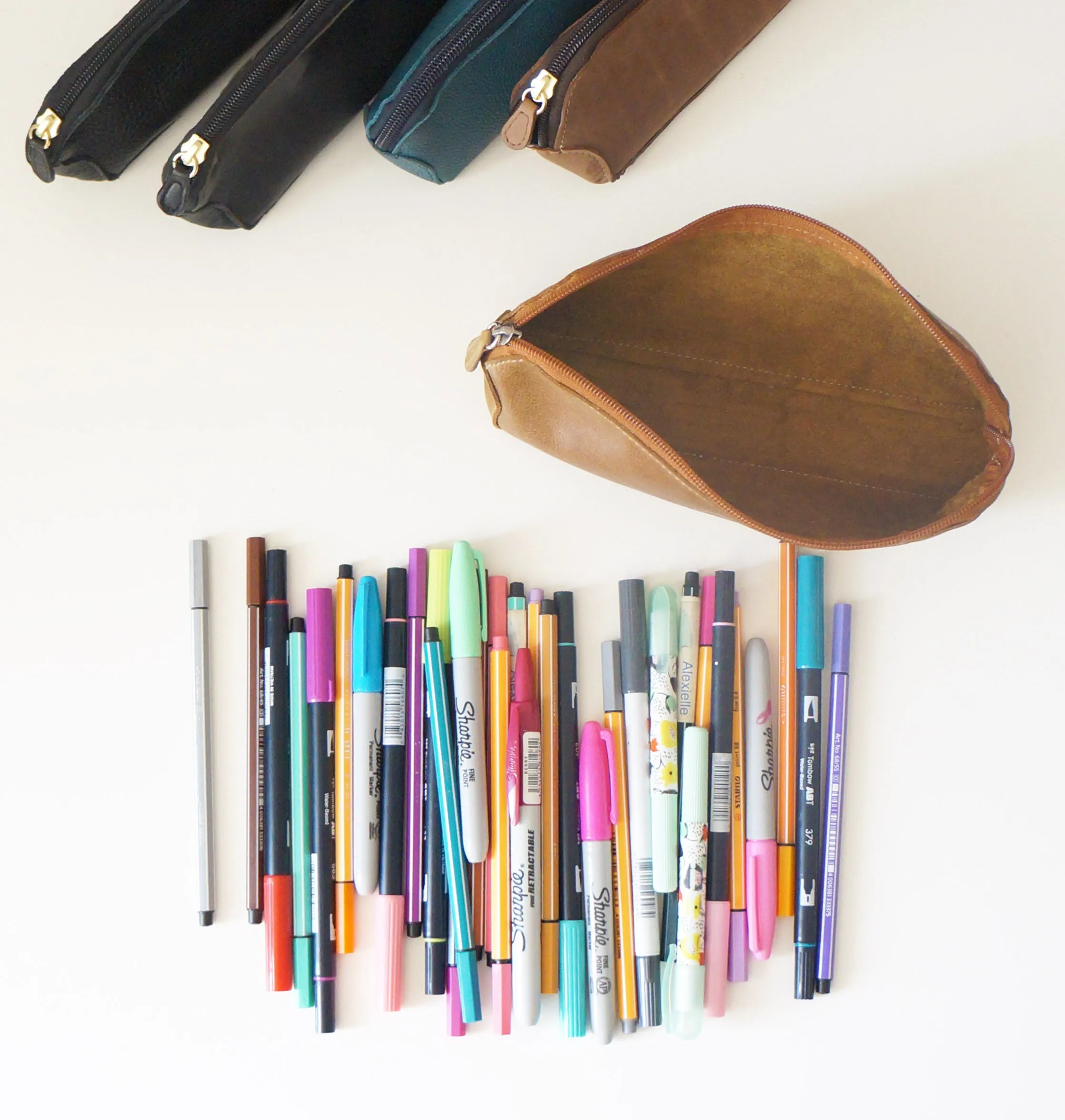 Pen Case - Teddy leather