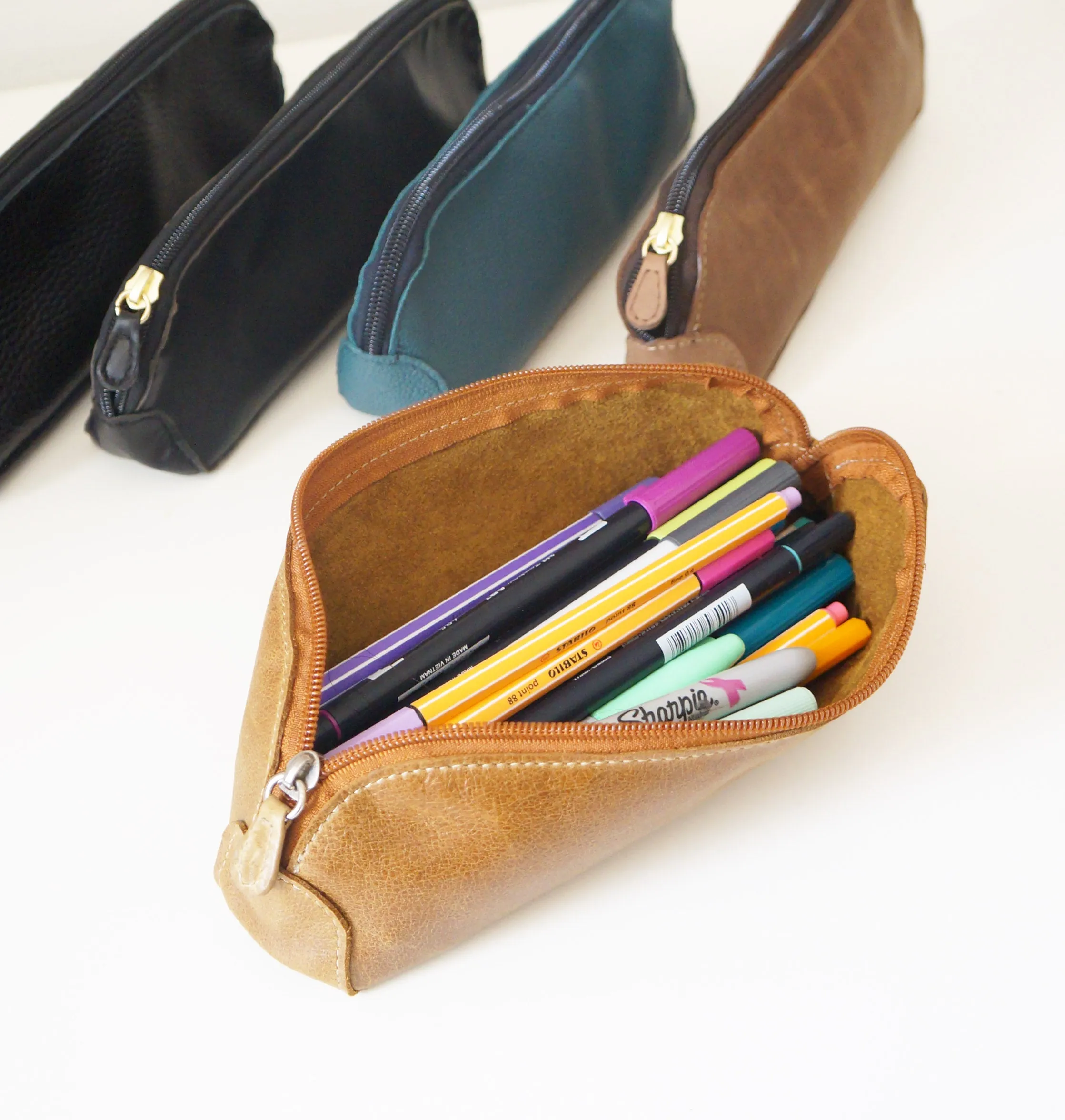 Pen Case - Teddy leather