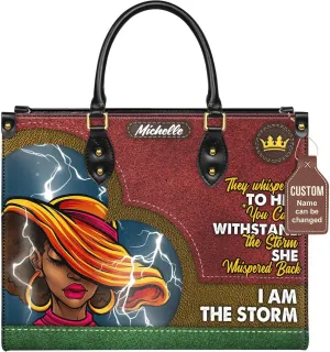 Personalized Black Queen Leather Bag, Gift for African American, Afro Black Girl, Mother's Day Gift