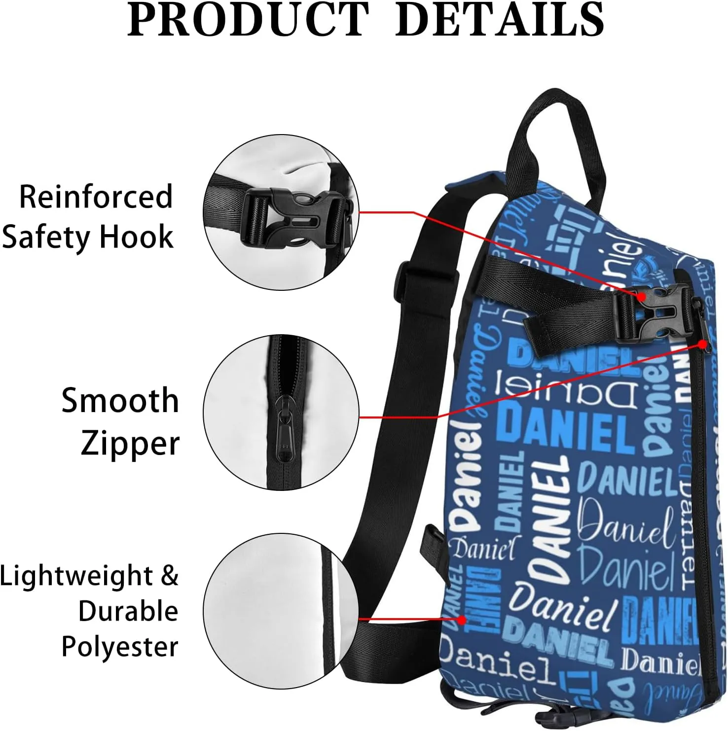 Personalized Crossbody Bags Customizable Chest Bag Customized Sling Bag Custom Sling Bags Customization Crossbody Bag
