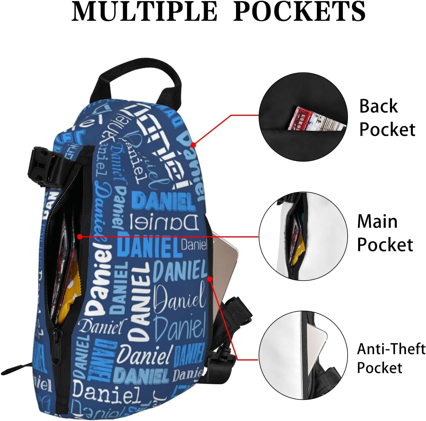 Personalized Crossbody Bags Customizable Chest Bag Customized Sling Bag Custom Sling Bags Customization Crossbody Bag