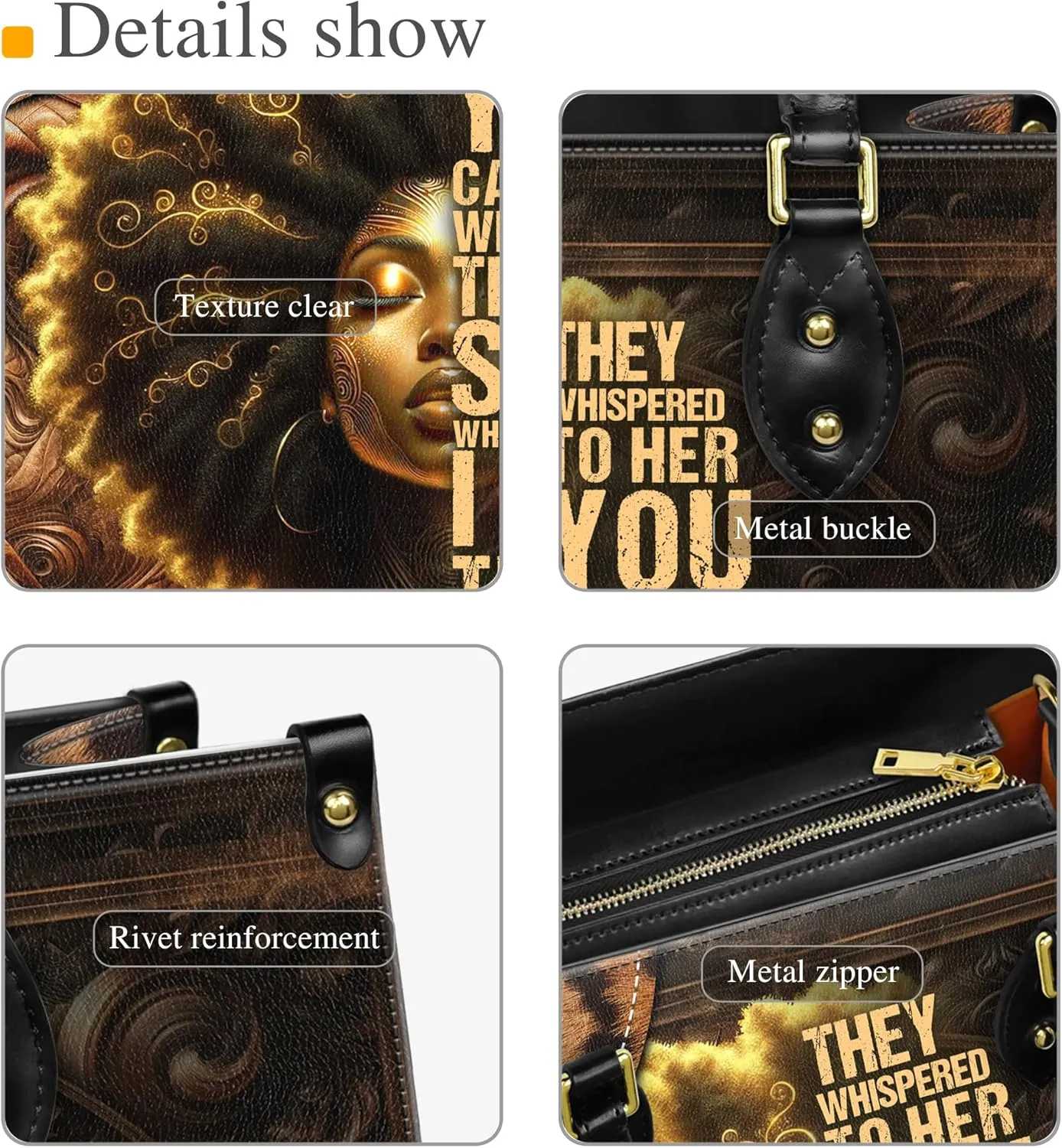 Personalized Leather Handbag For Black African Women – Matching Purse and Wallet Set – Mother's Day Gifts for Melanin Woman